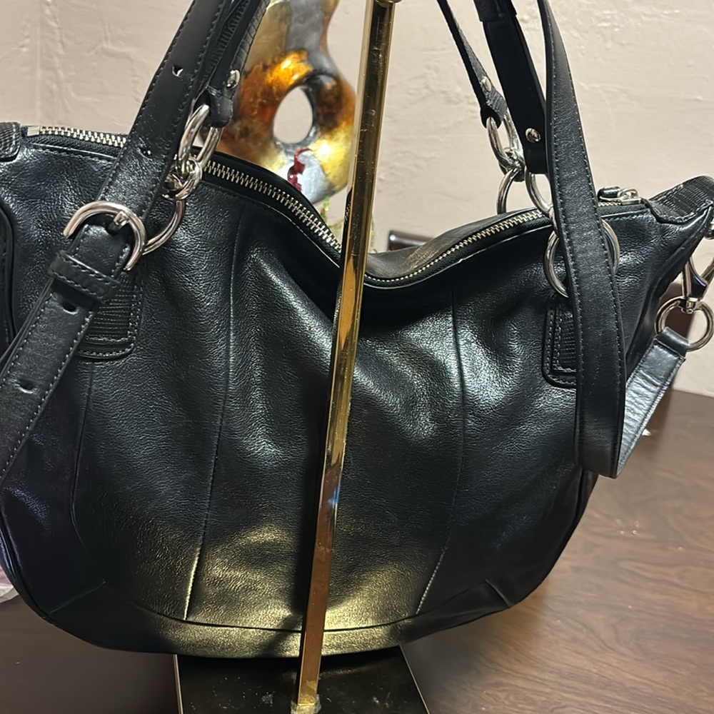 Coach Tote Bag Leather Black Solid Color - image 6